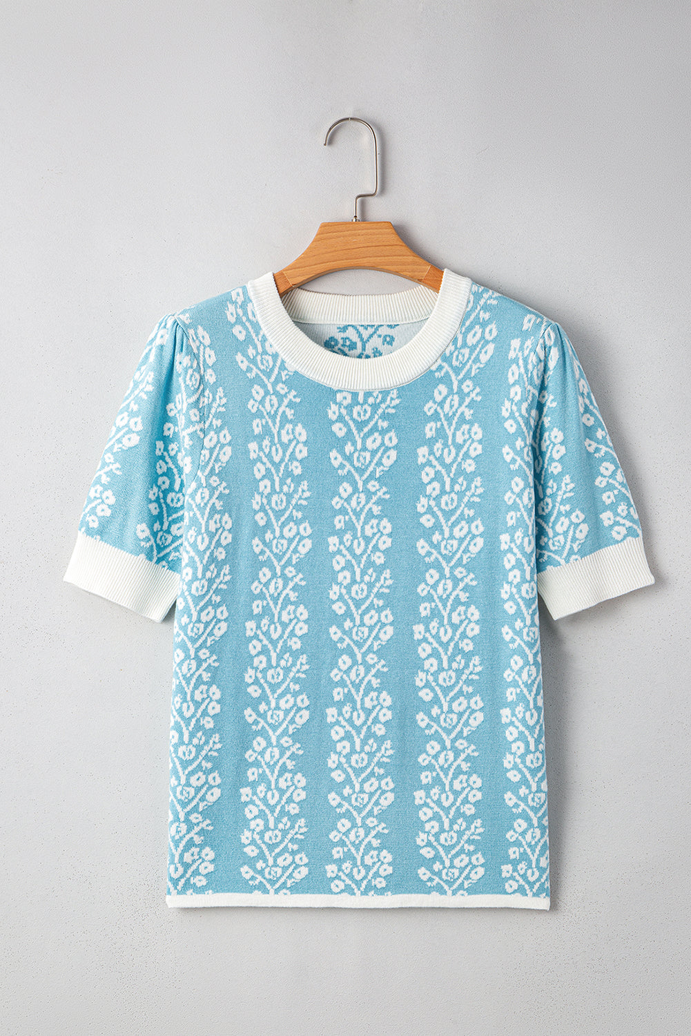 Leilani Floral Crewneck Short Sleeve Sweater