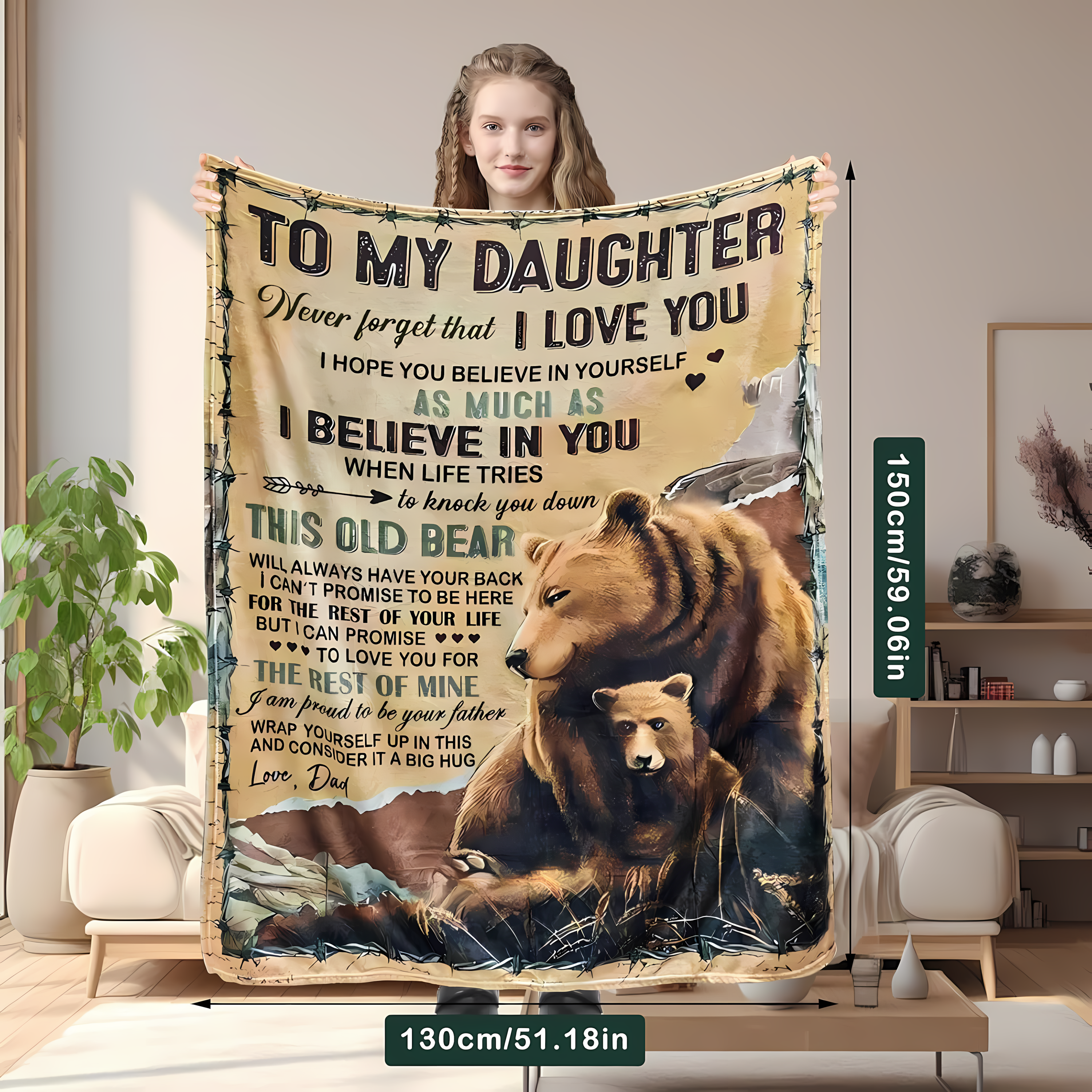 Special Gift For Your Daughter Blanket - From Dad (SKUB12-265)