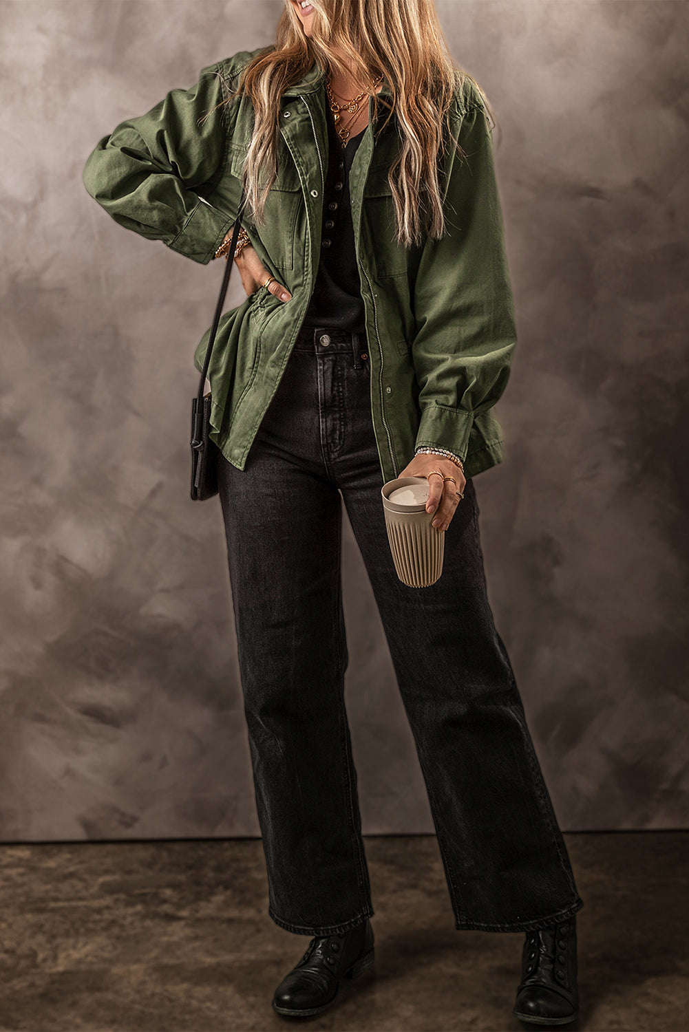 Francesca Tight Waist Collared Jacket
