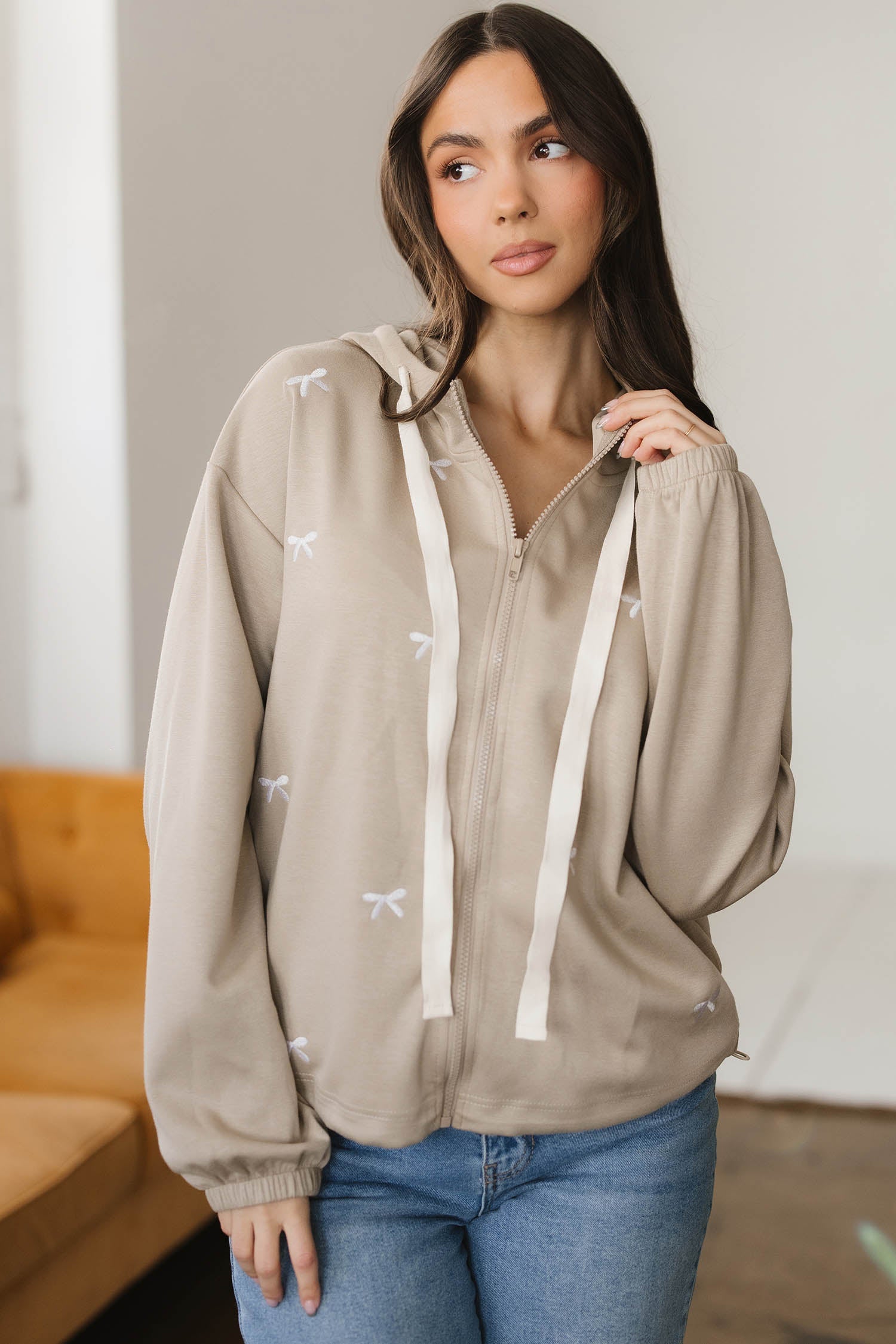 Rayna Embroidered Zip Up Jacket
