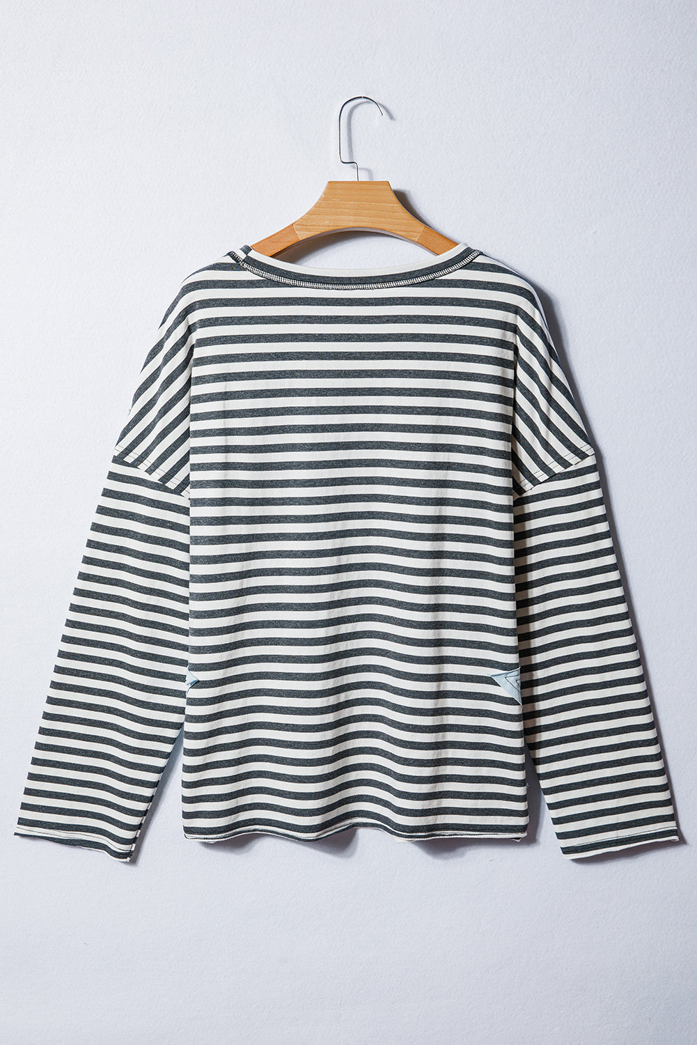 Sevyn Contrast Star Stitched Long Sleeve PLUS Top