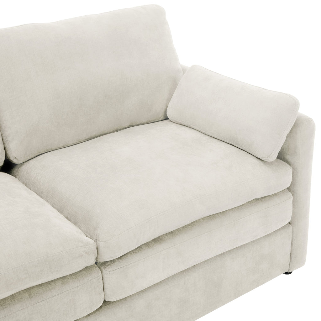 Cozy Upholstered 3-Seater Sofa with Plush Double Cushion and Ergonomic Design