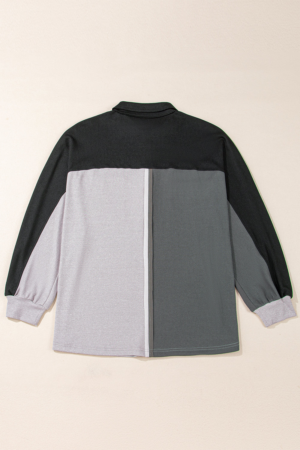 Kehlani Ribbed Collared Oversized Sweatshirt