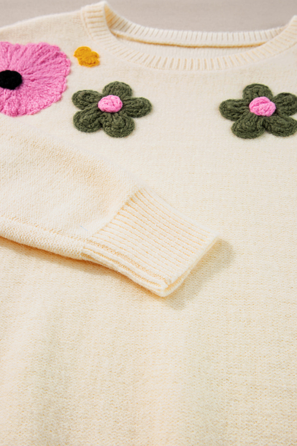 Tiana Pattern Ribbed Edge Sweater