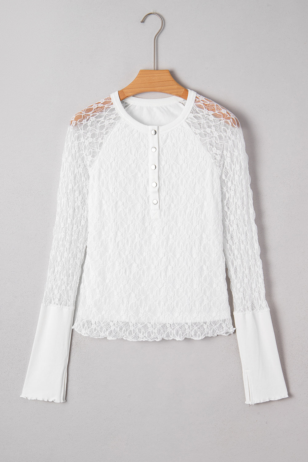 Luisa Slim Henley top Long Sleeve Top