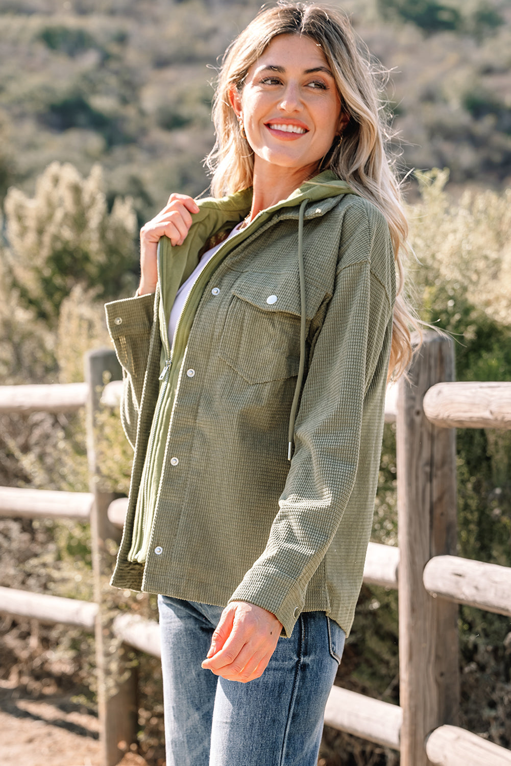 Undine Knit Textured Hooded Jacket