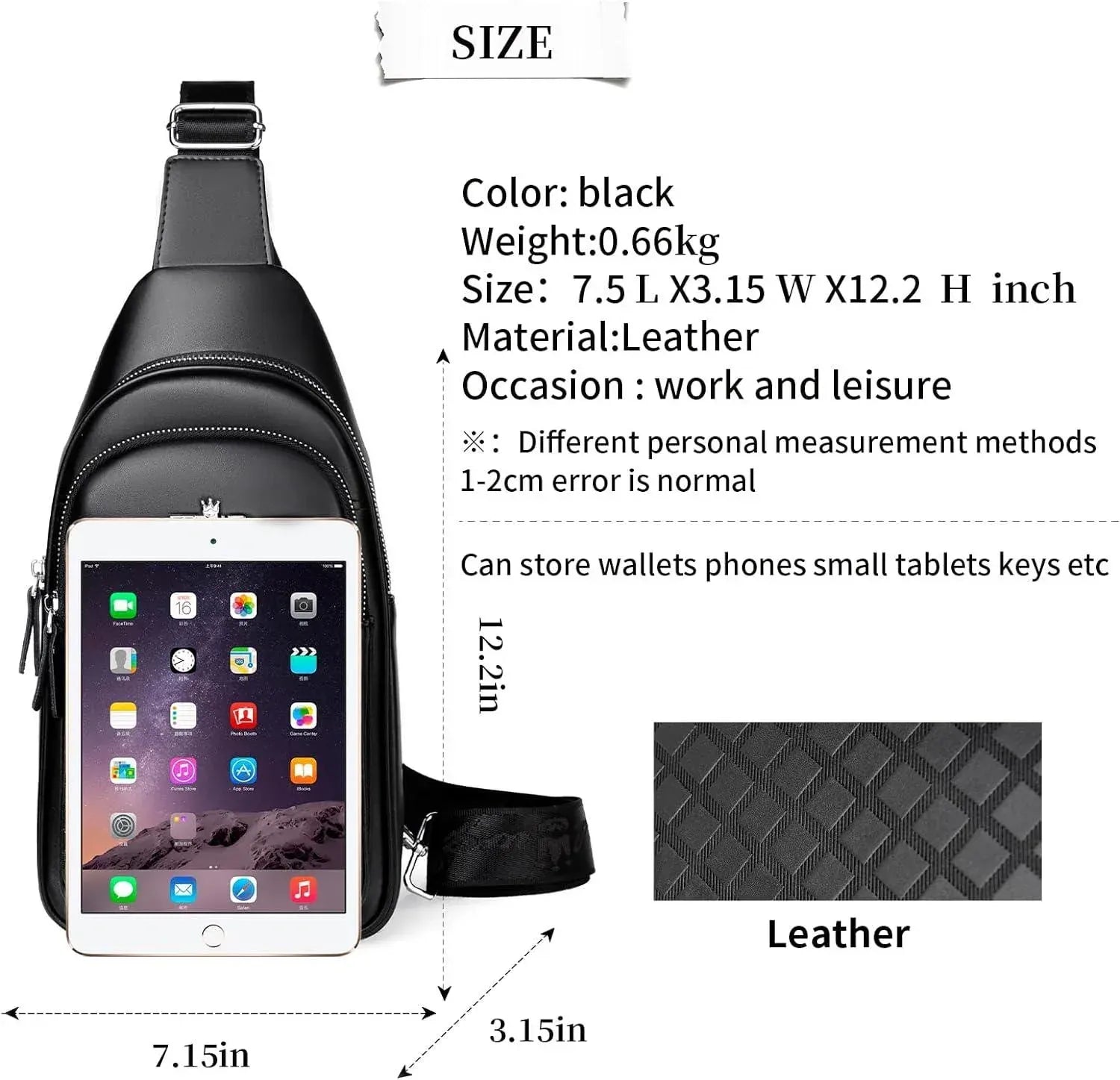 Men's Vegan Leather Sling Bag – Modern Work Carry