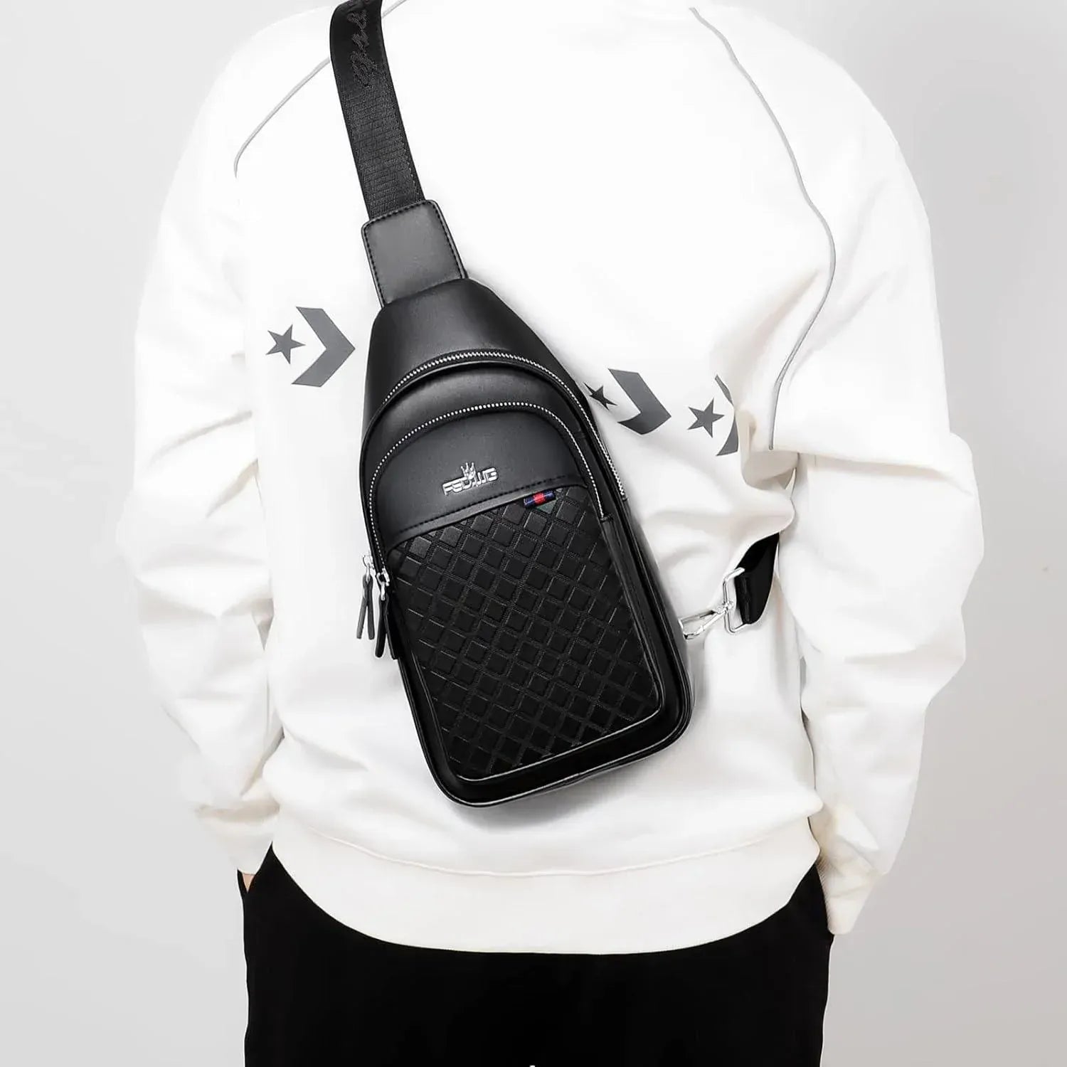 Men's Vegan Leather Sling Bag – Modern Work Carry
