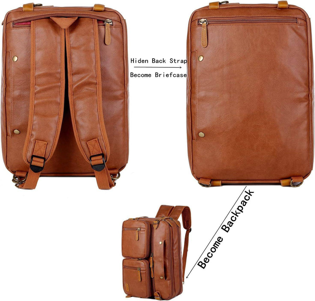 Men's Leather Messenger Bag – Convertible Work Carry