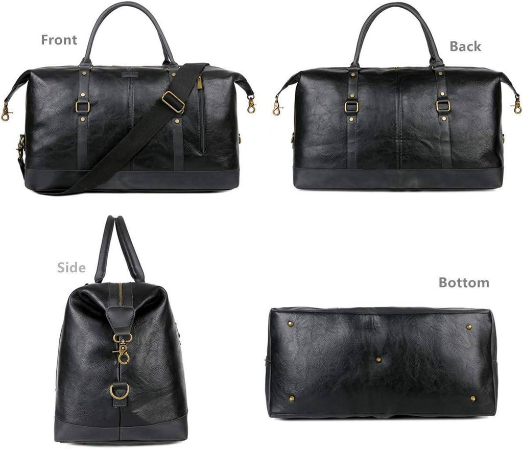 Men's Vegan Leather Duffel Bag – Compact Travel Carry