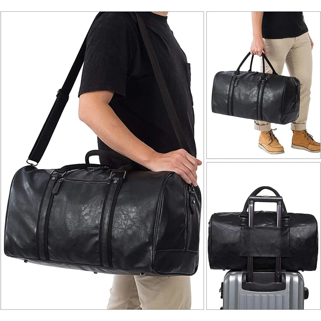Men's Leather Duffel Bag – Executive Commuter Carry