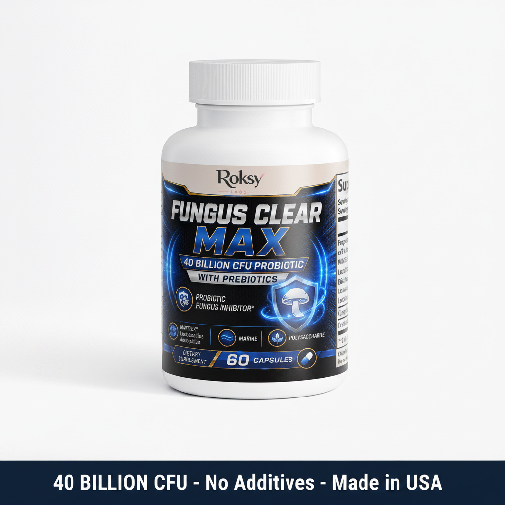 Fungus Clear Max | Probiotic Fungus Inhibitor 40 Billion CFU | Gut & Immune Support | 60 Capsules