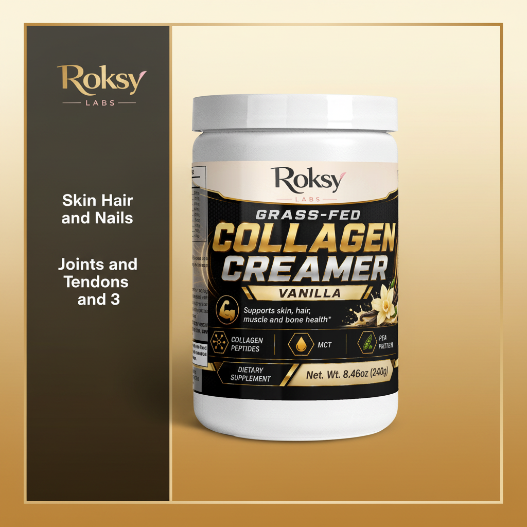 Grass-Fed Collagen Peptides Creamer Vanilla | Skin Hair Nails Joints and Bone | Collagen Types 1 and 3 | 240g