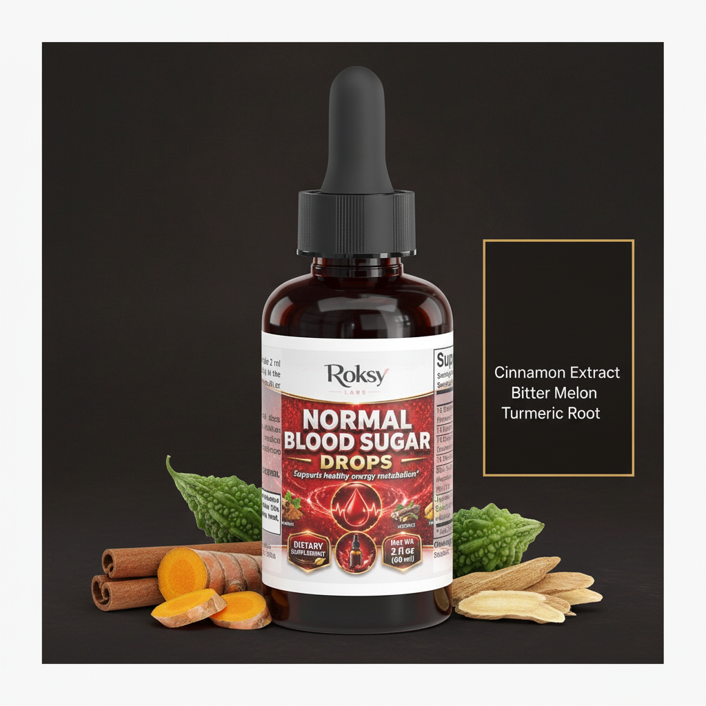 Normal Blood Sugar Drops | Glucose Control and Healthy Metabolism | Cinnamon Bitter Melon Turmeric | 2 fl oz