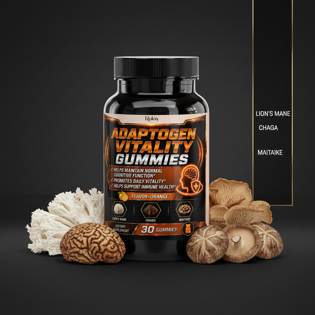 Lion's Mane Mushroom Gummies | Adaptogen Vitality | Cognitive Function & Immune Health | 30ct