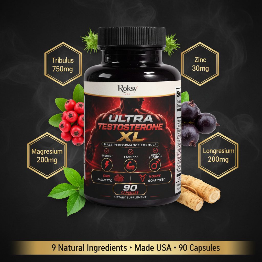 Testosterone Booster for Men | Ultra Testosterone XL | Natural Test Booster 90 Capsules