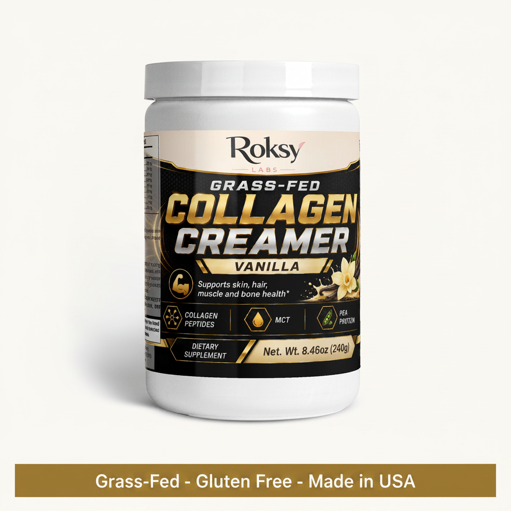 Grass-Fed Collagen Peptides Creamer Vanilla | Skin Hair Muscle and Bone Health | Collagen Types 1 and 3 | 240g
