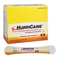 HurriCaine® 20% Benzocaine Topical Anesthetic – 60 Unit Dose Swabs (Wild Cherry)