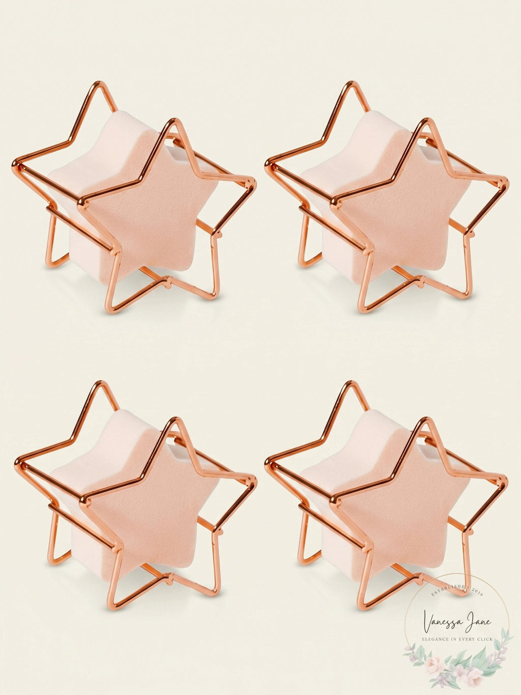 2 PC RH Macy Beauty Collection Cosmetic Star Shaped Sponge & Holder Pink