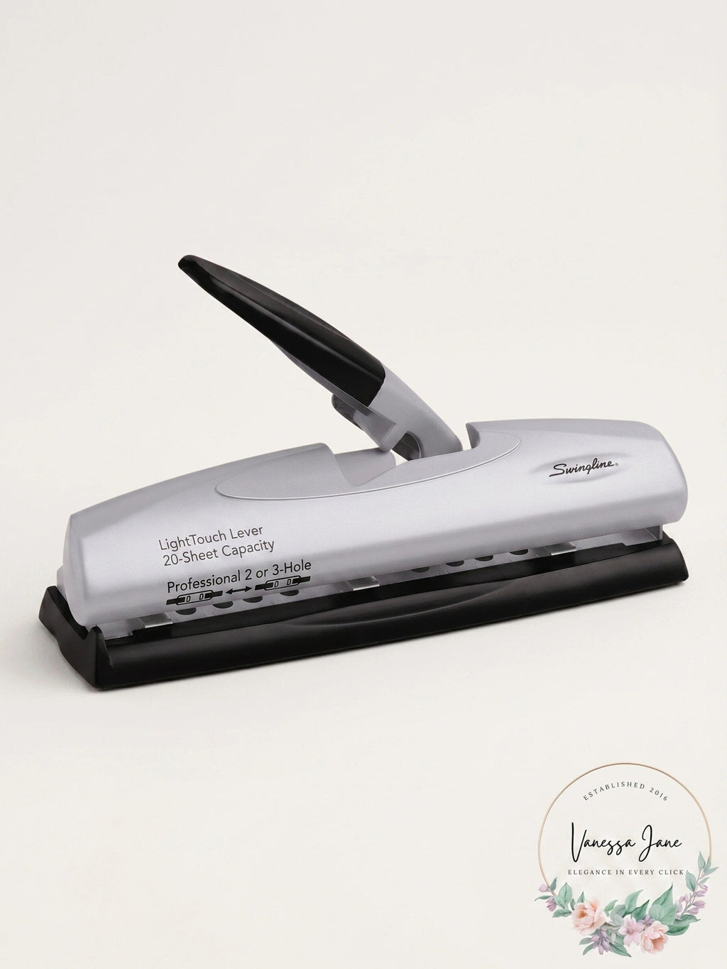 Swingline LightTouch Lever Professional 2- or 3-Hole Punch, 20-Sheet Capacity
