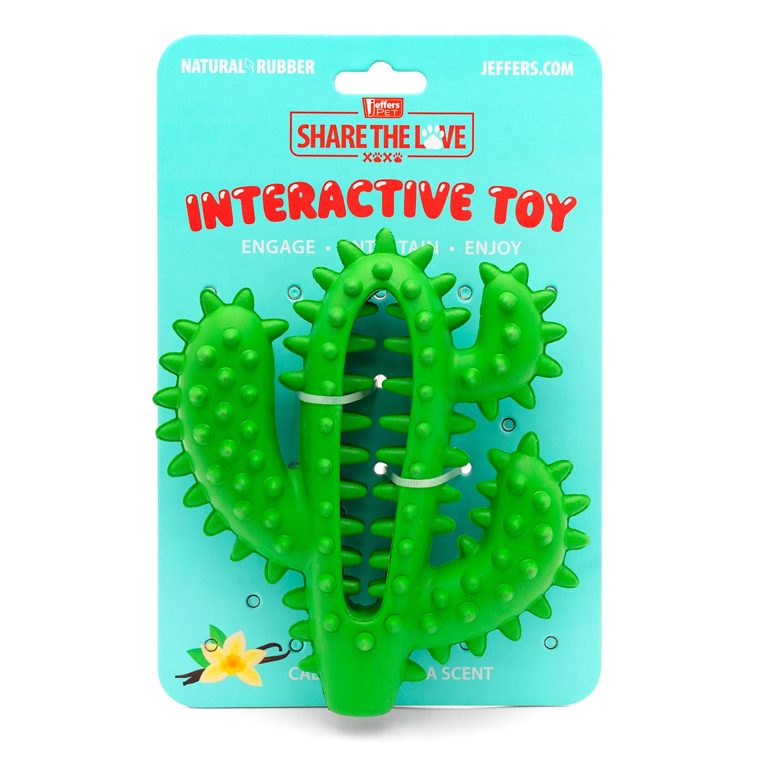Jeffers Cactus Natural Rubber Dental Chew Toy for Dogs for Healthy Chewing Habits