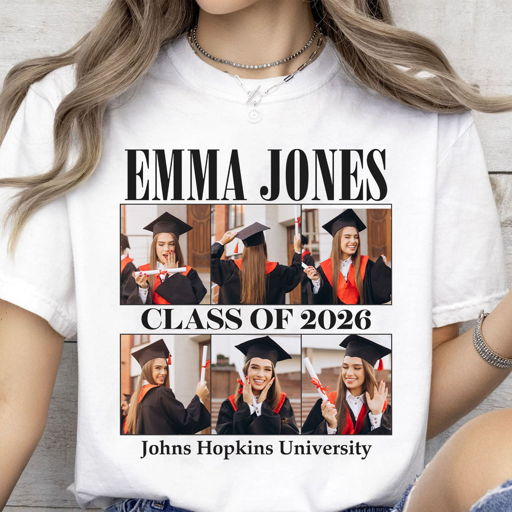 Live Preview Custom Graduation Tee - Class of 2026 - Senior 2026 - Personalized Photo Graduation Shirt C889
