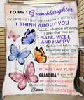 BLANKET FOR GRANDDAUGHTER – COMFORT & WARMTH GIFT FROM GRANDMA  Sherpa Fleece Quilt Blanket hnds00 (SKUB-BLK-GMD1)