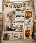 BLANKET FOR GRANDSON – COMFORT & WARMTH GIFT FROM GRANDMA  Sherpa Fleece Quilt Blanket HNDS00 (SKUB12-BLK-02)