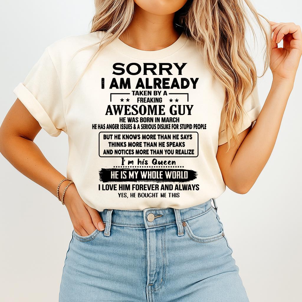 March - Awesome Guy - Perfect gift for girlfriend or wife From Husband - NGHL03 (SKUT08-11-03)