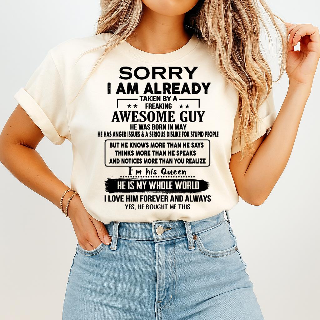 May - Awesome Guy - Perfect gift for your girlfriend or wife from Husband - NGHL05 (SKUT08-11-05)