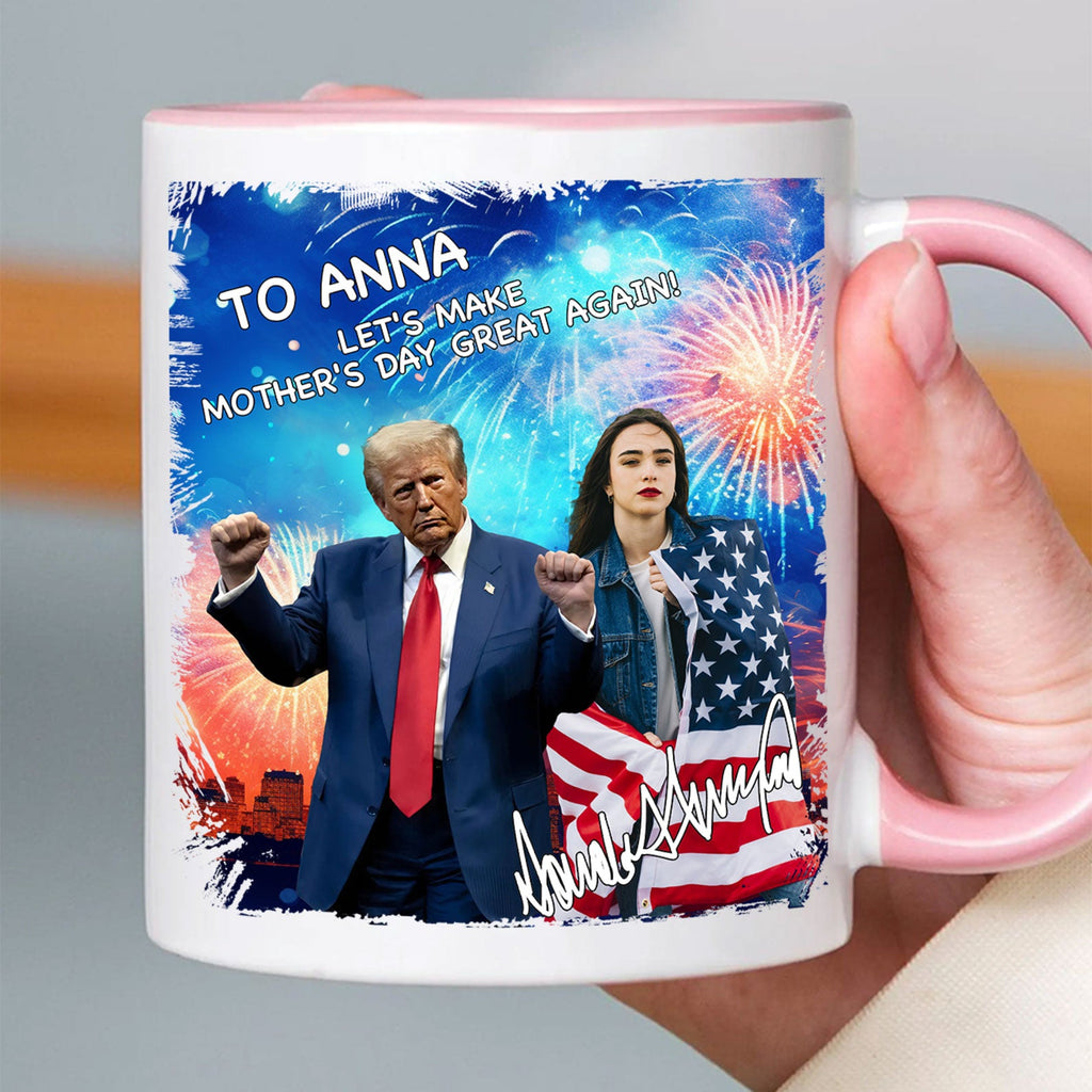 My Dad With Donald Trump Custom Photo Mug, Father's Day Mug, Father's Day Gifts, Gift For Dad, Trump 2025 Dad 682049 - GOP