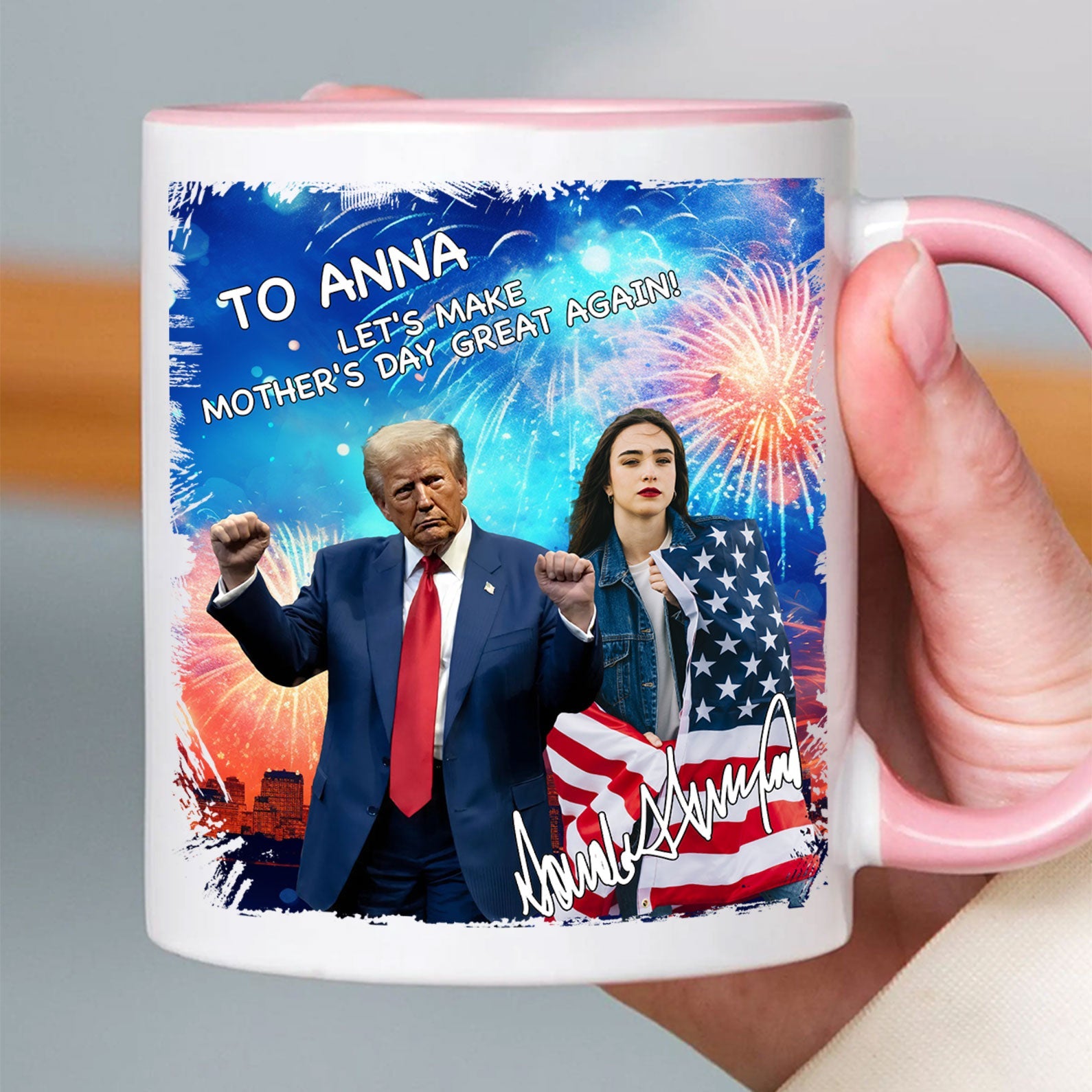My Mom With Donald Trump Custom Photo Mug, Mother's Day Mug, Mother's Day Gifts, Gift For Mom, Trump 2025 682049 - GOP