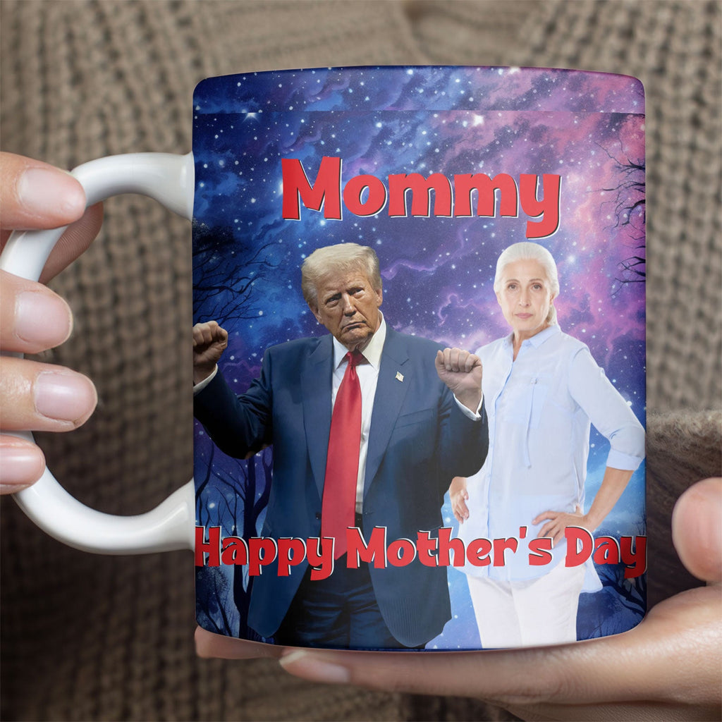 Photo With Donald Trump Custom Photo Full Wrap Mug, Birthday Mug, Birthday Gift Ideas 682046 - GOP