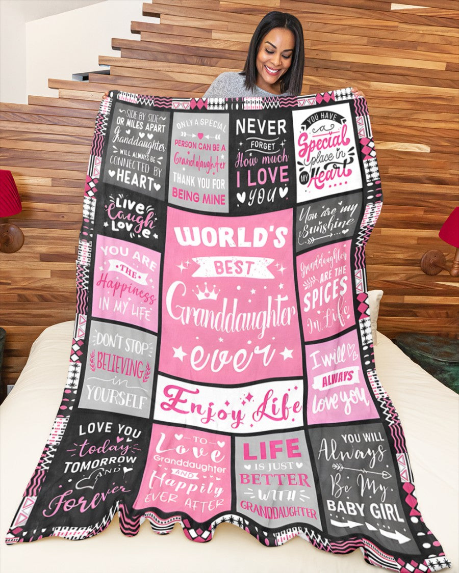 TO MY GRANDDAUGHTER - GIFT FOR GRANDDAUGHTER - Sherpa Fleece Blanket From Grandparent (SKUB-NGHL-07)