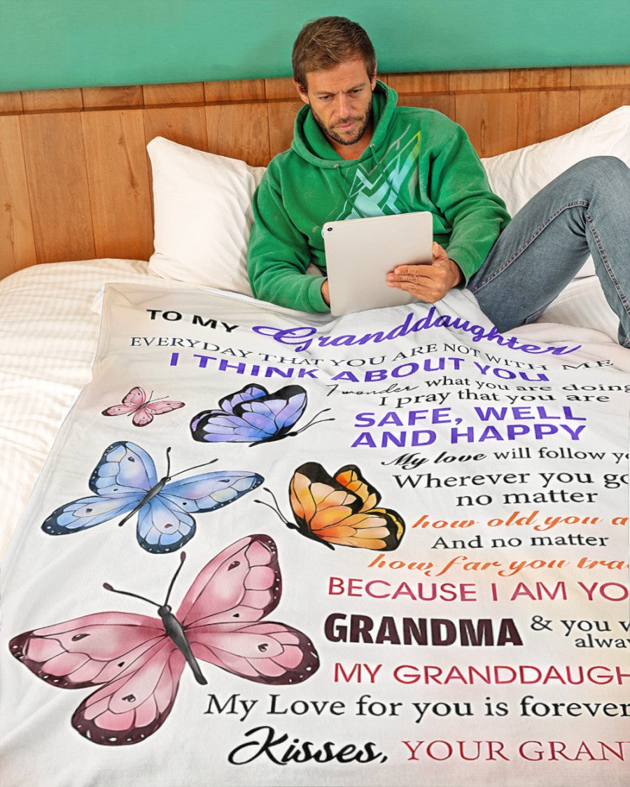 BLANKET FOR GRANDDAUGHTER – COMFORT & WARMTH GIFT FROM GRANDMA  Sherpa Fleece Quilt Blanket NGHL00 (SKUB-BLK-GMD1)