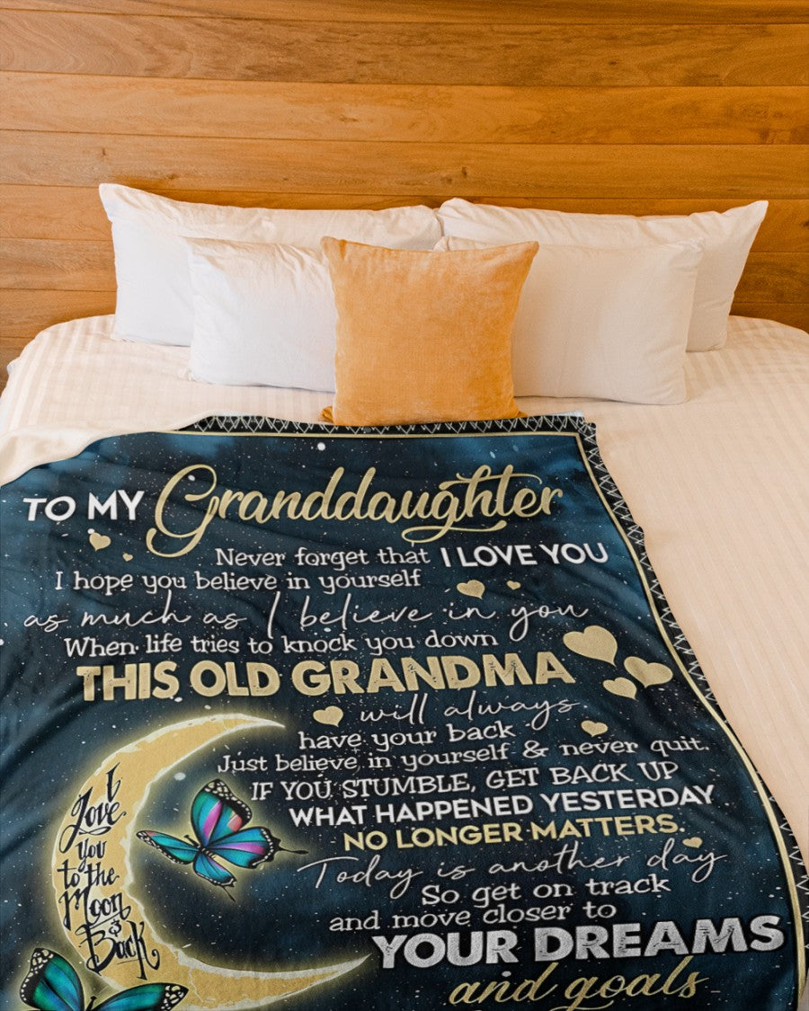 BLANKET FOR GRANDDAUGHTER – COMFORT & WARMTH GIFT FROM GRANDMA  Sherpa Fleece Quilt Blanket NGHL00 (SKUB-BLK-GMD2)