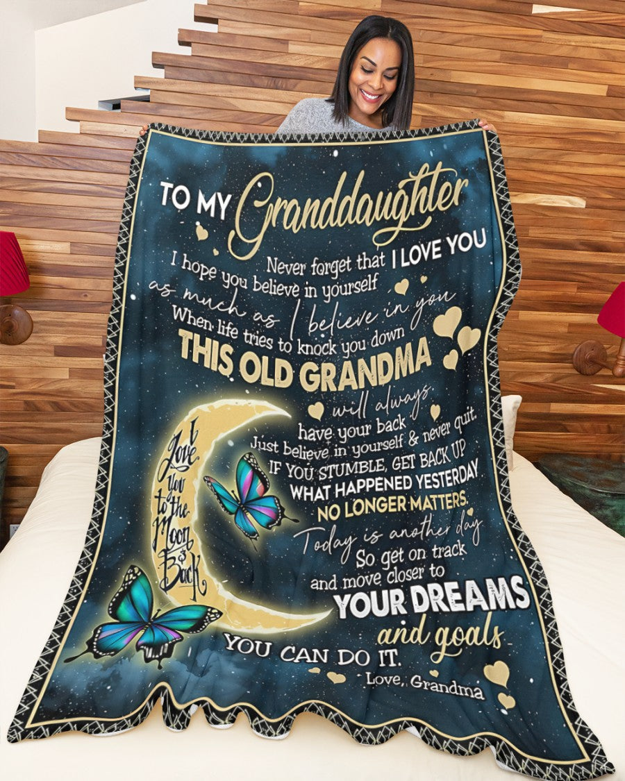 BLANKET FOR GRANDDAUGHTER – COMFORT & WARMTH GIFT FROM GRANDMA  Sherpa Fleece Quilt Blanket NGHL00 (SKUB-BLK-GMD2)