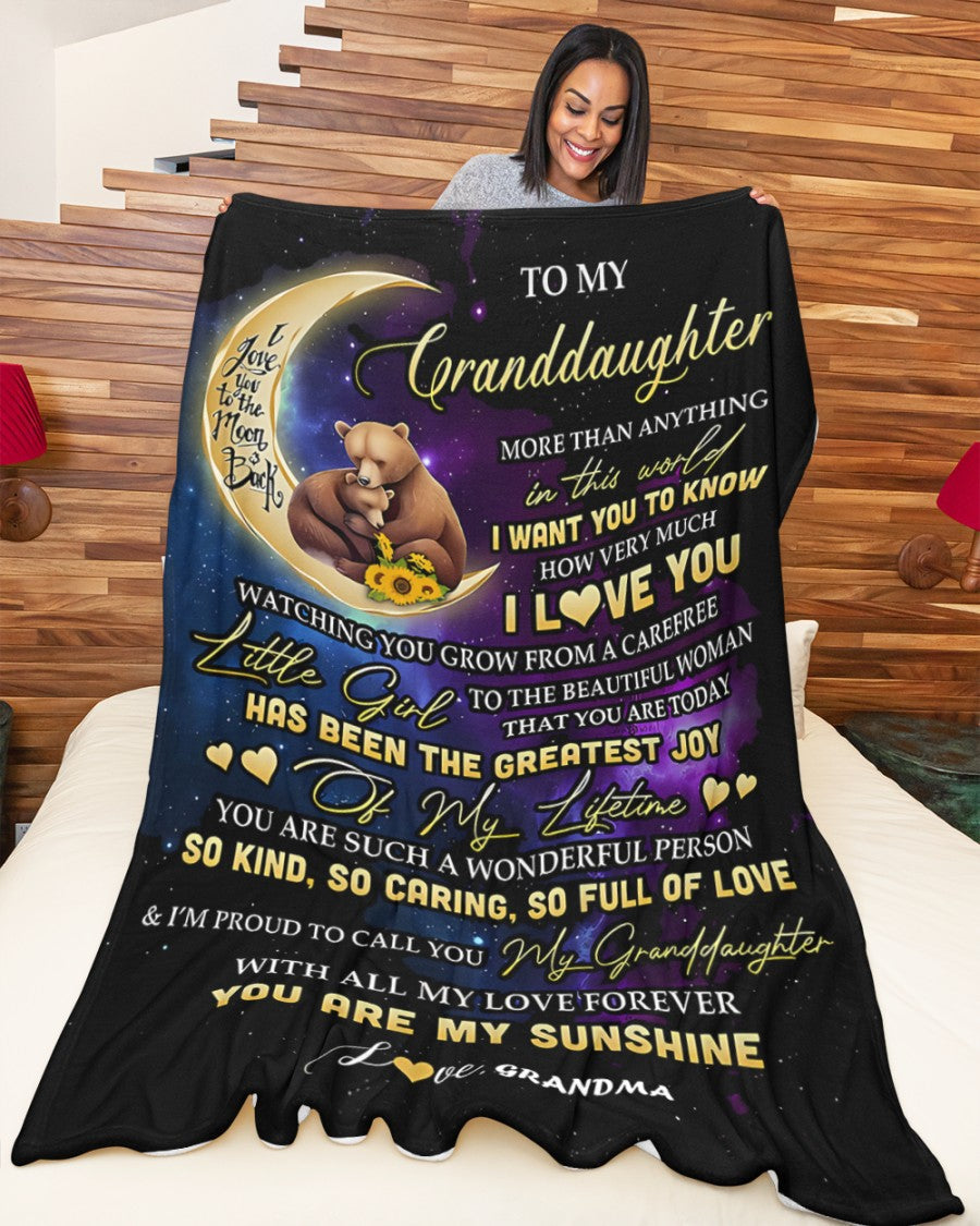 BLANKET FOR GRANDDAUGHTER – COMFORT & WARMTH GIFT FROM GRANDMA  Sherpa Fleece Quilt Blanket NGHL00 (SKUB-BLK-GMD3)