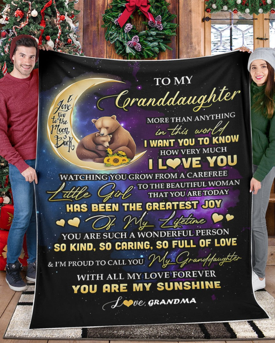 BLANKET FOR GRANDDAUGHTER – COMFORT & WARMTH GIFT FROM GRANDMA  Sherpa Fleece Quilt Blanket NGHL00 (SKUB-BLK-GMD3)