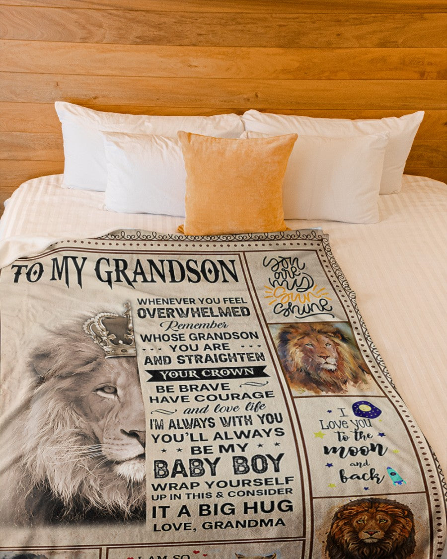 BLANKET FOR GRANDSON – COMFORT & WARMTH GIFT FROM GRANDMA  Sherpa Fleece Quilt Blanket NGHL00 (SKUB12-BLK-02)
