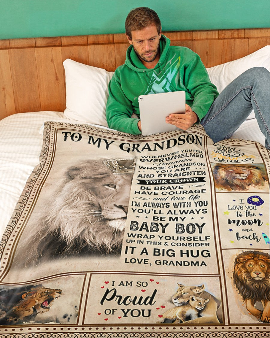BLANKET FOR GRANDSON – COMFORT & WARMTH GIFT FROM GRANDMA  Sherpa Fleece Quilt Blanket NGHL00 (SKUB12-BLK-02)