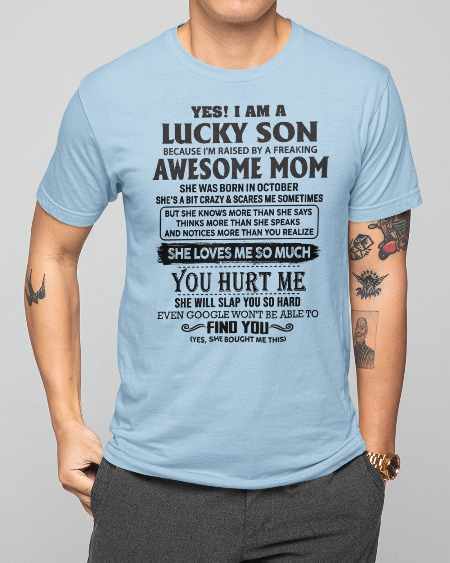 October - Yes! I'm A Lucky Son - Perfect gift for your son (SKU-LKW-10)