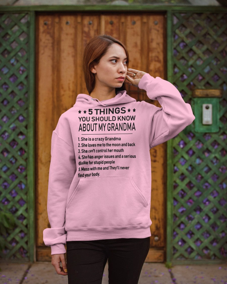 5 THINGS  YOU SHOULD KNOW ABOUT MY GRANDMA - Gift for granddaughter NGHL00 (SKU10-18)
