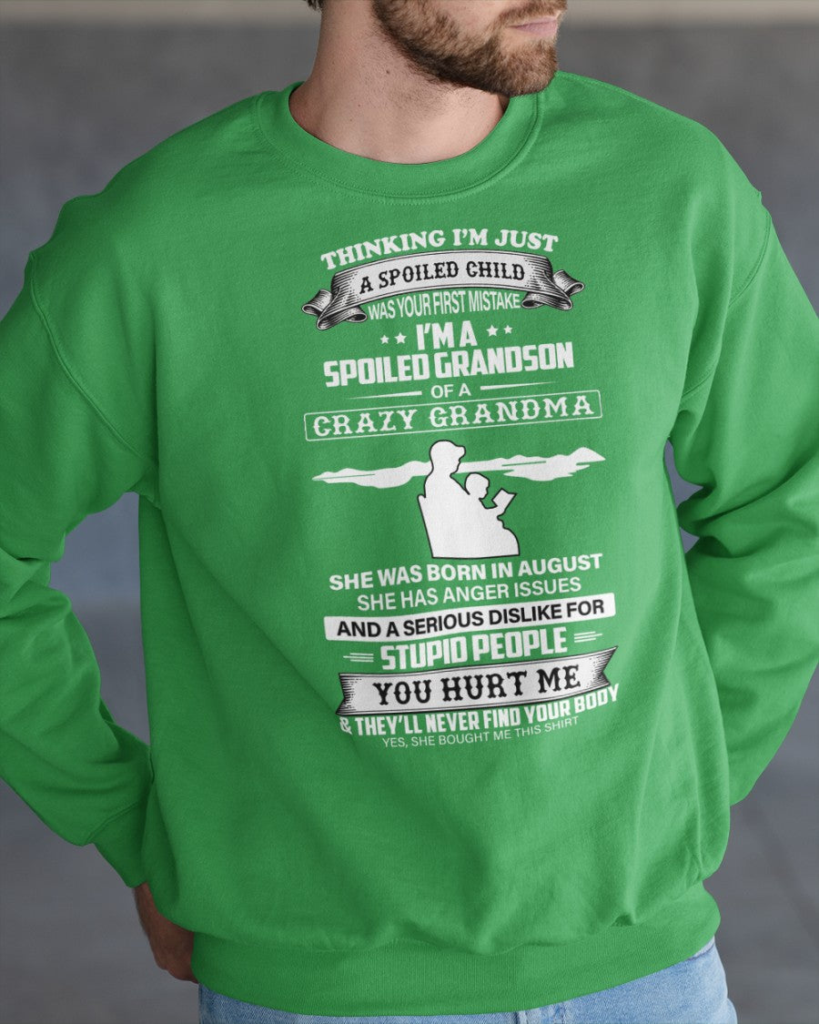 Spoiled by Grandma Shirt August Edition – From Grandma to Grandson NGHL08 (SKU-GMS2-08)
