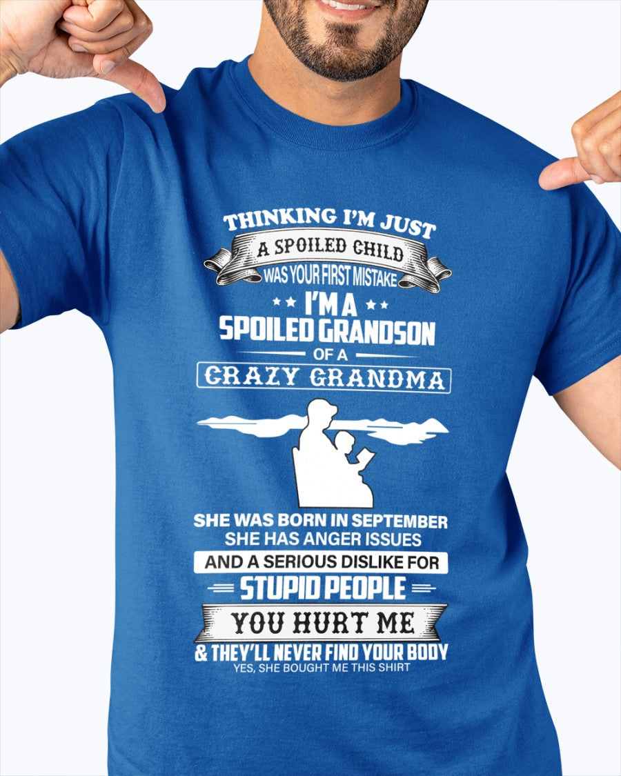 Spoiled by Grandma Shirt September Edition – From Grandma to Grandson NGHL09 (SKU-GMS2-09)