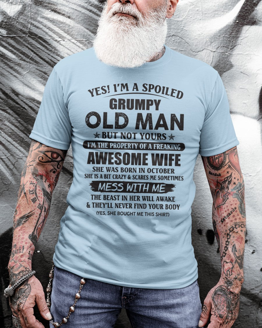 Awesome wife October - Perfect gift for your husband from wife  - NGHL10 (SKU96-68-10)