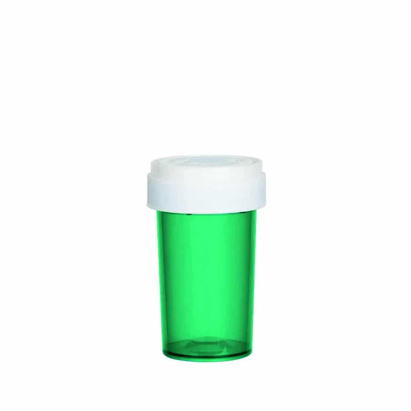 1-Clic Clear Vu Green Plastic Vials 16 Dram 170 Ct