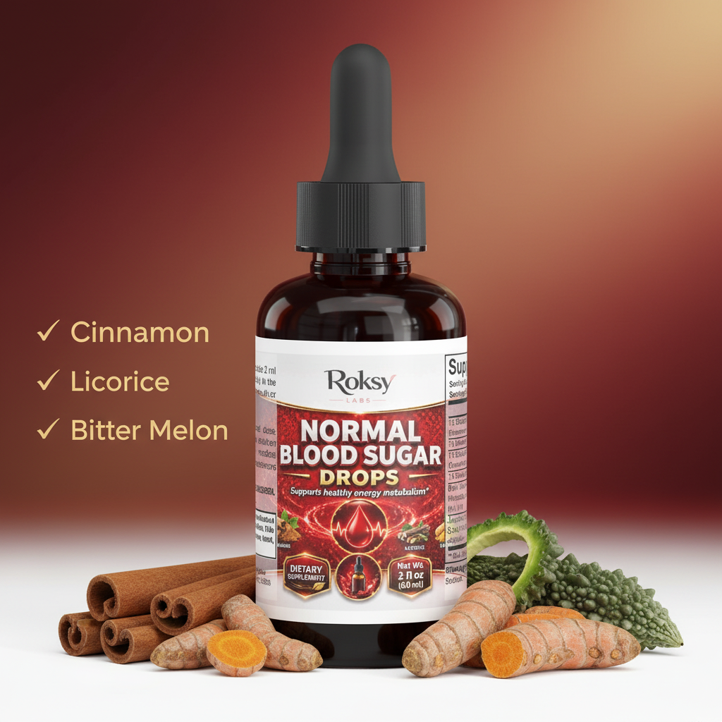 Normal Blood Sugar Drops | Glucose Control and Healthy Metabolism | Cinnamon Bitter Melon Turmeric | 2 fl oz