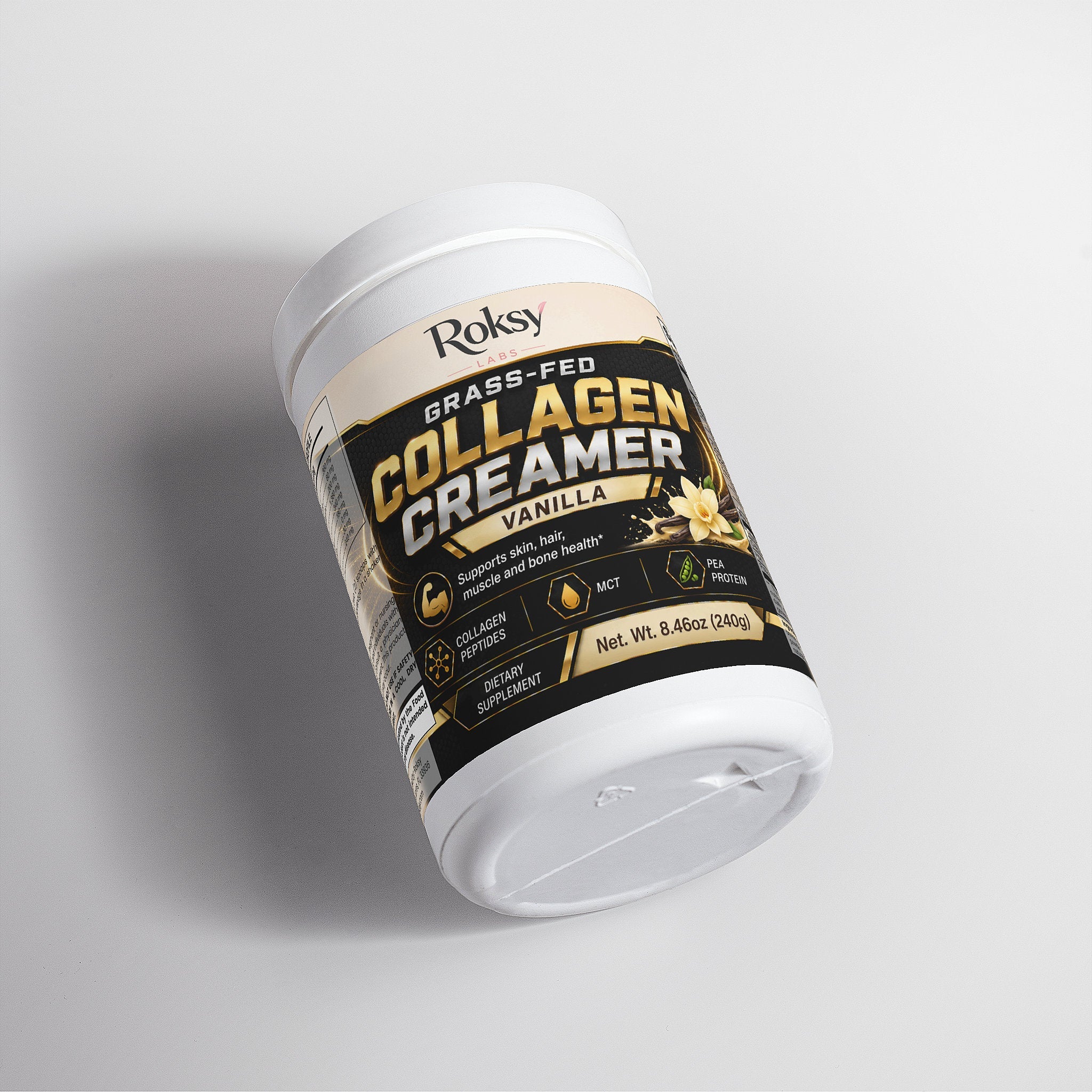 Grass-Fed Collagen Peptides Creamer Vanilla | Skin Hair Nails Joints and Bone | Collagen Types 1 and 3 | 240g