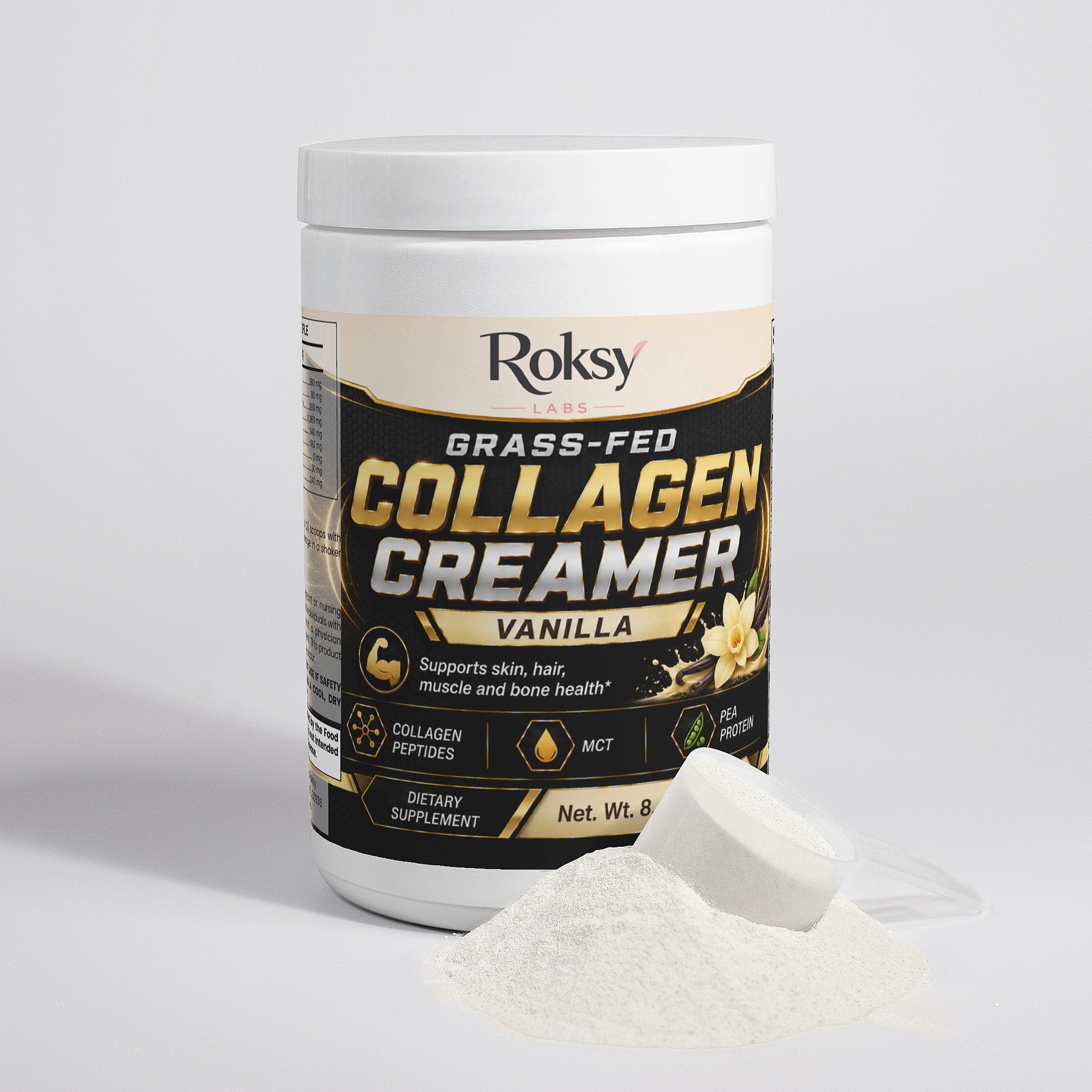 Grass-Fed Collagen Peptides Creamer Vanilla | Skin Hair Nails Joints and Bone | Collagen Types 1 and 3 | 240g